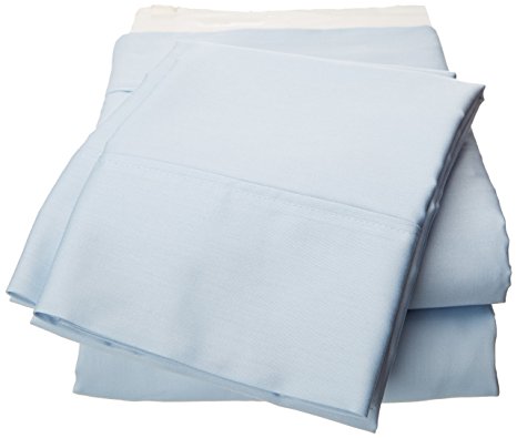 Wrinkle Resistant 300-Thread Count Cotton Full Sheet Set, Light Blue