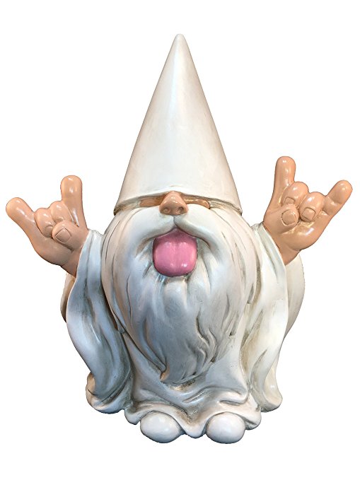 Rocker Gnome – “George” – This Gnome will Rock your Fairy Garden and Garden Gnomes by GlitZGlam. 10 Inches Tall Garden Gnome Figurine