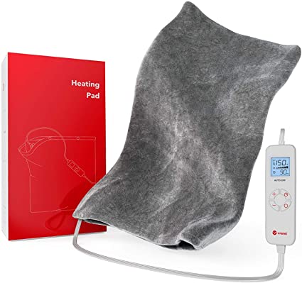 Vremi Extra Large Heating Pad - 20 x 24 Inches, Washable Plush Cover, Digital Thermometer with Auto Shut-Off - Perfect for Back Pain, Cramps and Muscle Soreness