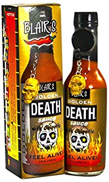 Blair's Golden Death Sauce with Chipotle and Skull Key Chain