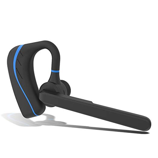 Bluetooth Headset, Wireless Earbud Headset Microphone, 8-Hrs Playing Time Bluetooth Earpiece, Car Bluetooth Headphones Cell Phone (Blue)