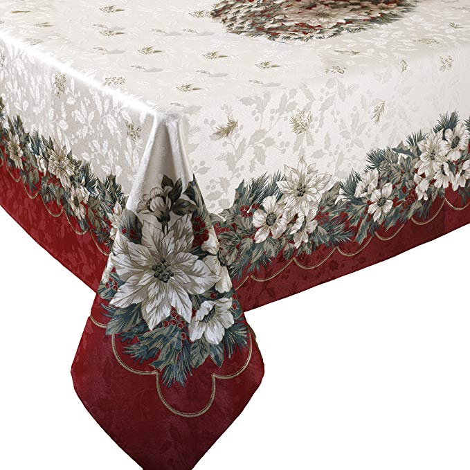 Benson Mills Christmas Noel Printed Tablecloth, size 60-inch-by-104-inch