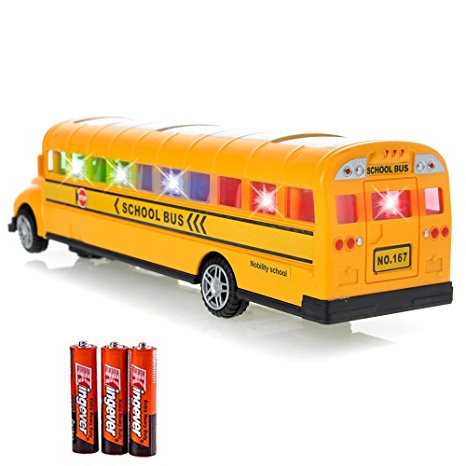 Toysery Playtime Bus School Bus Toy With Beautiful Attractive Flashing Lights and Sounds , Bump and Go Action Batteries Included