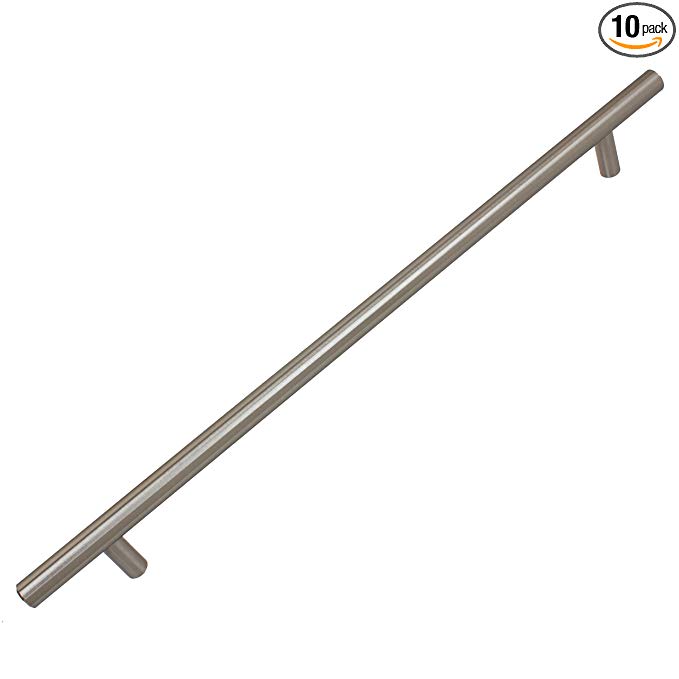 GlideRite Hardware 5014-279-SS-10 Solid Handle Bar Pulls, 10 Pack, 11" x 14", Stainless Steel