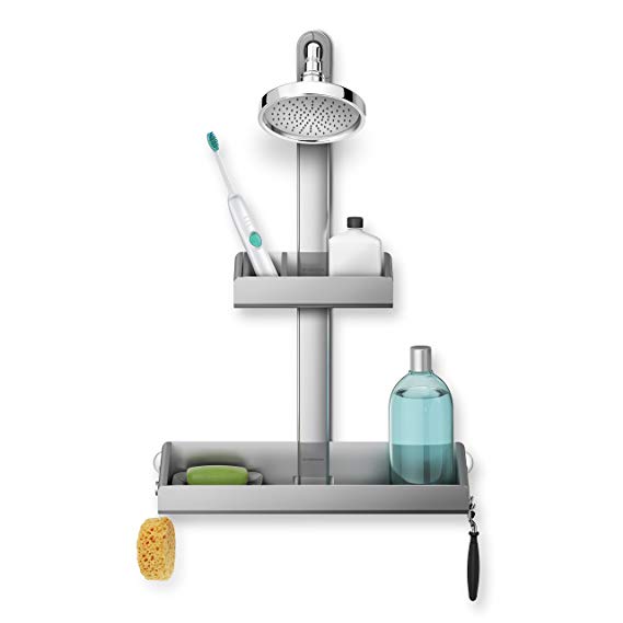 simplehuman Shower Shelf Bath Caddy, Stainless Steel and Anodized Aluminum