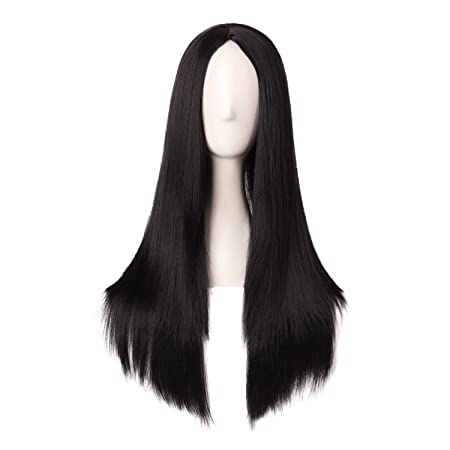 MapofBeauty 28 Inch/70cm Women Special Long Straight Synthetic Wig (Brownish Black)