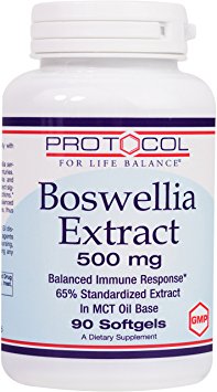 Protocol For Life Balance - Boswellia Extract 500 mg - Balanced Immune Response in MCT Oil Base - 90 Softgels