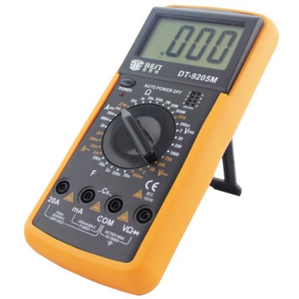 BEST-9205M High Accuracy LCD Digital Multimeter ACV DCV DC AC resistance and capacitance Meter Tester Testing Orange Yellow