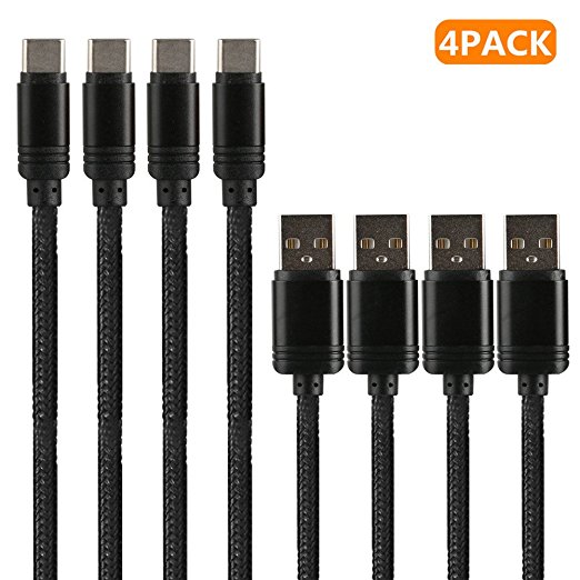 USB Type C to USB A Charging Cable, 4PACK 1ft 3ft 6ft 10ft Type C to USB 3.0 Sync & Charging Cable/Cord for USB Type-C Devices Including new MacBook, ChromeBook Pixel, Nexus 5X,6P, Nokia (B 4PACK)