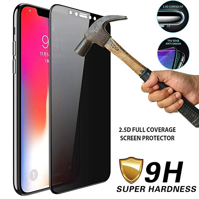Fenleo Screen Protector Anti-Glare Full Cover Tempered Glass Shield Film Compatible with iPhone XS Max 6.5inch