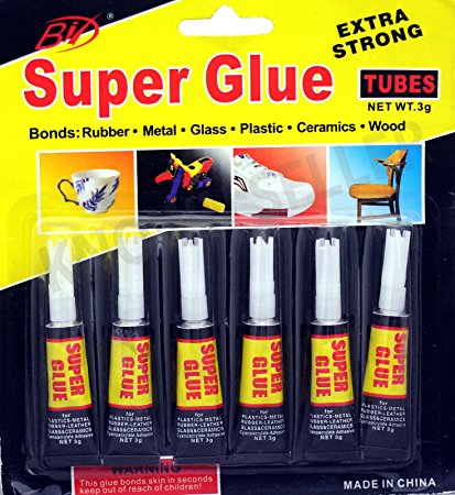 SystemsEleven 6 x Super Glue extra strong premium quality for plastic glass rubber paper