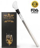 Wine Chiller Van dOr 4-in-1 Stainless Steel Wine Cooler Stick with Aerator Pourer and Stopper