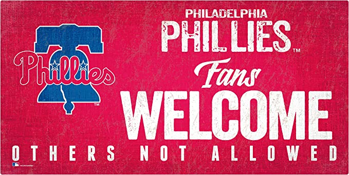 MLB Philadelphia Phillies Unisex Philadelphia Phillies Fans Welcome sign, Team Color, 6 x 12