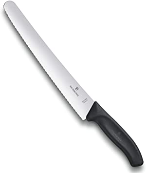 Victorinox" Swiss Classic Wavy Edge Pastry Knife with 26 cm Blade, Stainless Steel, Black, 30 x 5 x 5 cm