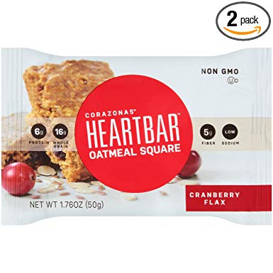 Heartbar Oatmeal Square, Cranberry Flax, 1.76 Ounce, 12 Count