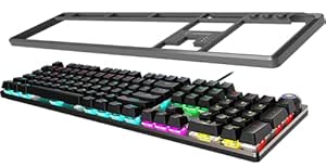 MSI Forge GK310 RED US - Mechanical Keyboard, HOT SWAPPABLE, RED SWITCHES, RGB, Ergonomic, Anti-GHOSTING, Angle-Adjustable (Black)