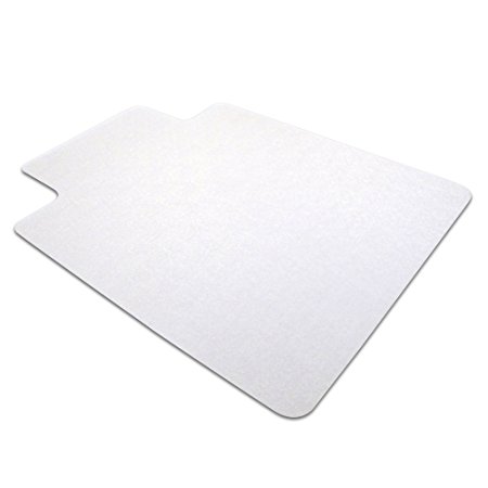 Cleartex Advantagemat Chair Mat for Hard Floors, Clear PVC, Rectangular with Lip, 45" x 53" (FR12341520LV)