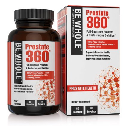 Prostate 360 A Full Spectrum Prostate and Testosterone Solution - Synergistic Formulation Containing Saw Palmetto Pumpkin Seed Oil Tomato Lycopene and Cranberry Seed Extract