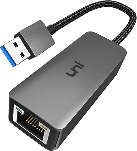 uni Ethernet Adapter, USB 3.0 to 10/100/1000 Gigabit Ethernet LAN Network Adapter, Driver Free RJ45 Internet Adapter Compatible for MacBook, Surface Pro, Notebook PC with Windows7/8/10, XP, Vista, Mac