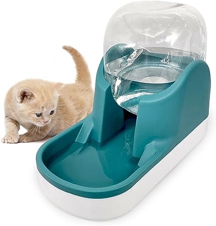 kathson Automatic Cat Water Dispenser 3.8L/1 Gallon Gravity Pet Water Dispenser Dogs Automatic Water Station Large Capacity Water Feeder Drinking Fountain for Cats Dogs Small and Medium Pets Blue