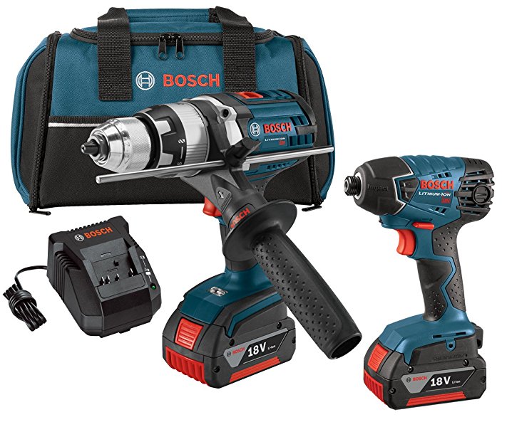 Bosch CLPK222-181 18-volt Lithium-Ion 2-Tool Combo Kit with 1/2-Inch Hammer Drill/Driver and 1/4-Inch Hex Impact Driver