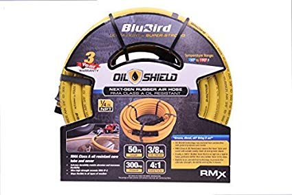 Oil Shield - Lightest, Strongest, Most Flexible Class A Rubber Air Hose (3/8" x 50') - OS3850