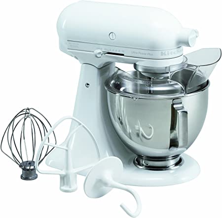 KitchenAid Ultra Power Plus 4-1/2-Quart Stand Mixer with Pouring Shield, White