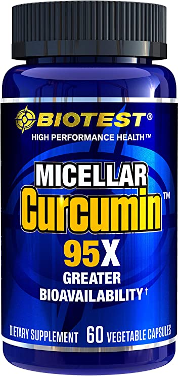 Biotest Micellar Curcumin Solid Lipid Turmeric Particles (2 Month Supply) - 95x Greater Absorption Than Piperine Formulas - for Heart Health, Joint Support, Immune Support (60 Veggie Capsules)