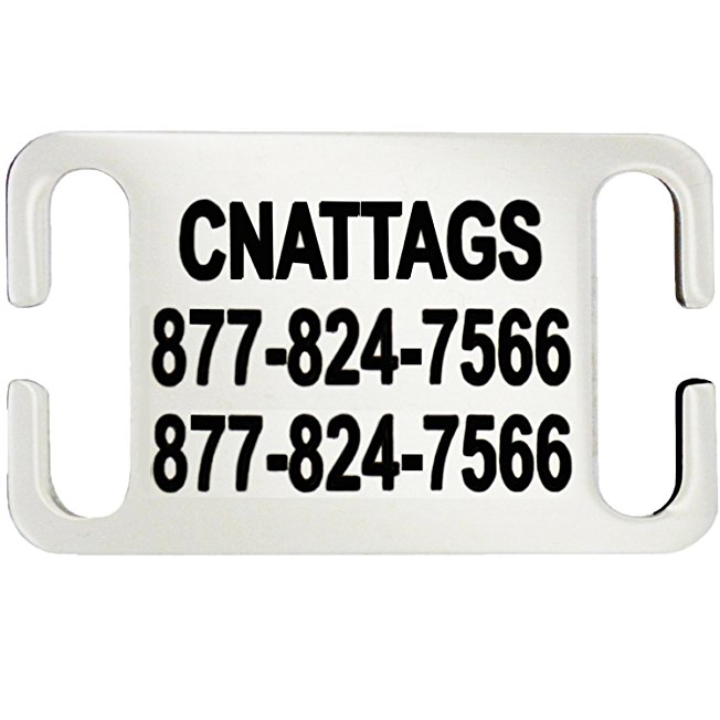 Stainless Steel Slide-On Pet ID Tags Dog Tags Personalized Front and Back Engraving
