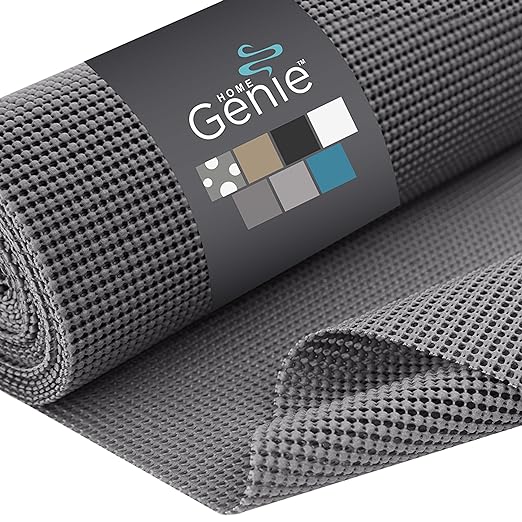 HOME GENIE Original PVC Drawer and Shelf Liner, Non Adhesive Roll, 17.5 Inch x 10 FT, Durable and Strong, Grip Liners for Drawers, Shelves, Cabinets, Pantry, Storage, Kitchen and Desks, Slate Gray