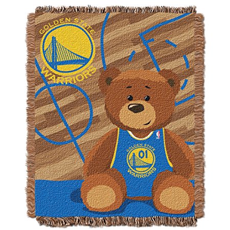 NBA Golden State Warriors Half Court Woven Jacquard Baby Throw Blanket, 36x46-Inch