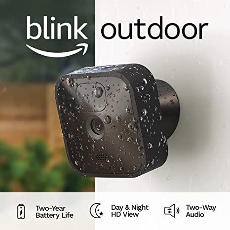 Blink Outdoor - wireless, weather-resistant HD security camera, two-year battery life, motion detection, set up in minutes – 4 camera kit