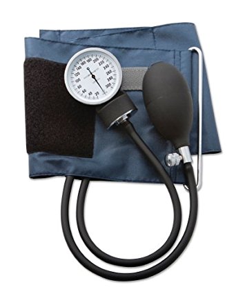 ADC Prosphyg 785 Pocket Aneroid Sphygmomanometer with Self-Adjusting Large Adult Navy Blood Pressure Cuff and Carrying Case