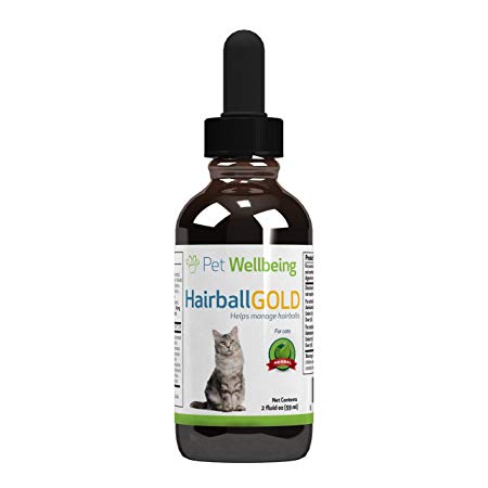 Pet Wellbeing Hairball Gold for Cats - Natural Hairball Management for Cats - 2oz (59ml)