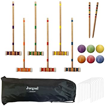 MAGGIFT Six Player Croquet Set with Carrying Bag, 26-Inch