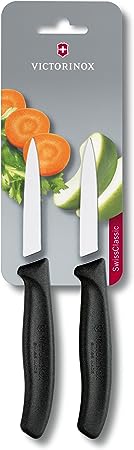 Victorinox Swiss Classic 2 Piece Paring Knife Set Straight Edge Black