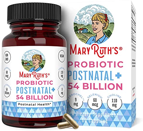 Vegan Postnatal Probiotic by MaryRuth's - Capsules Loaded with Essential Nutrients for Breastfeeding Moms - Nursing Probiotics with Vitamins, Minerals & Antioxidants for Mother & Child - 60 Count