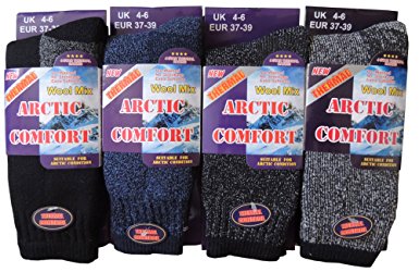 NEW 4 PAIRS Ladies/Womens Arctic Comfort chunky Wool Mix THERMAL socks UK size 4-6 EUR 37-39
