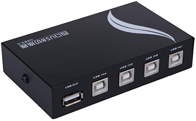 Findway 4 Ports USB Printer Share Sharing Switch Hub MT-1A4B-CF
