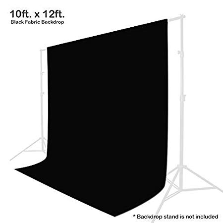 Julius Studio 10 x 12 ft. Black Chromakey Photo Video Studio Fabric Backdrop, Background Screen, Movie, Photography Studio, TEMJSAG476