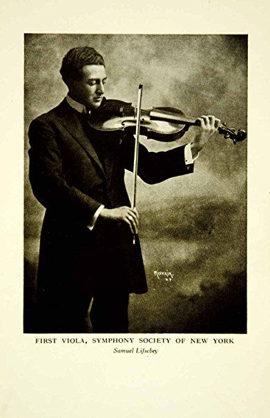 1917 Print Samuel Lifschey Portrait Viola New York Symphony Musical Instrument - Original Halftone Print