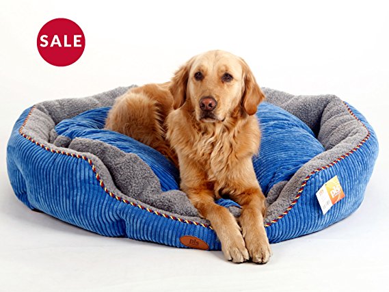 PLS Pet Snugg Bolster Pet Bed, Dog Bed, Completely Washable, Easy-clean, Modern Design, Durable