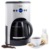 VonShef 1100W Digital Filter Coffee Maker - Free 2 Year Warranty - 15 Cup Capacity with Fully Programmable Function and Re-usable Mesh Filter