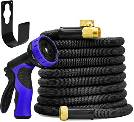 NEW World's Strongest Expandable Garden Hose with New Strongest Inner Tube Material in the Market Expandable Hose Garden Hose Expanding Hose Flexible Hose Water Hose Best Expanding Garden Hose Set (50ft Hose, Nozzle, Hanger) - UPGRADED