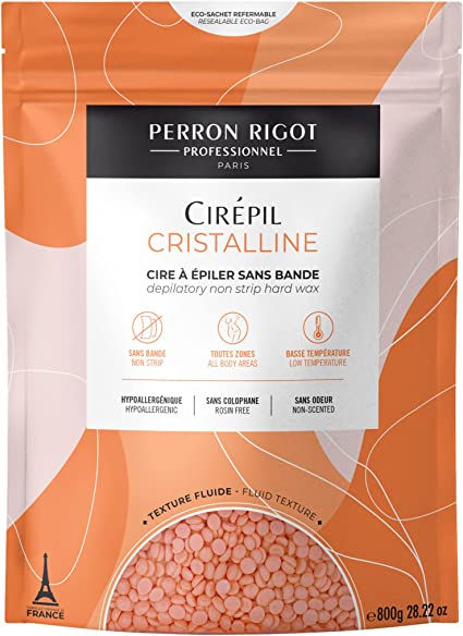 Cirepil - Cristalline - 800g / 28.22 oz Wax Beads Bag - Micro-Crystalline Formula for Sensitive Skin - Hypoallergenic & Rosin-Free - Unscented & Gel Texture