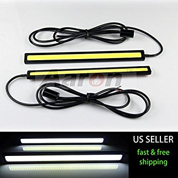 2Pcs Aaron 6.7 Inch High Power Pure White COB LED Strip Daytime Running Lights Lamps DRL Waterproof