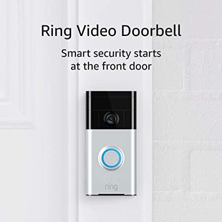 Ring Video Doorbell (1st Gen) – 720p HD video, motion activated alerts, easy installation – Satin Nickel