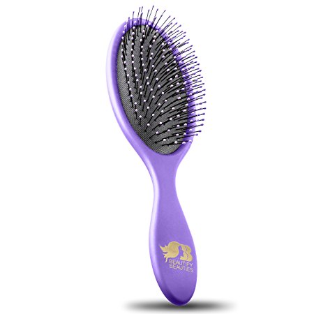 Beautify Beauties Detangling Hair Brush Classic Metallic Purple - Best Hair Brush for Women, Men and Children. Use for Wet and Dry Hair
