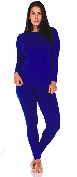 Thermajane Long Johns Thermal Underwear for Women Fleece Lined Base Layer Pajama Set Cold Weather