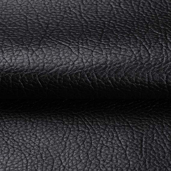 Desirable Life Vinyl Faux Leather Fabric Cotton Back by The Yard for Hand Crafts DIY Tooling Sewing Hobby Workshop Crafting Wallet Making Square 54 Inches Wide 0.03 Inches Thick (Black)